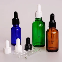 Essential Oil Bottle Clear Matte White Frosted Black Amber Medical Glass Tube Dropper Industrial Bottles