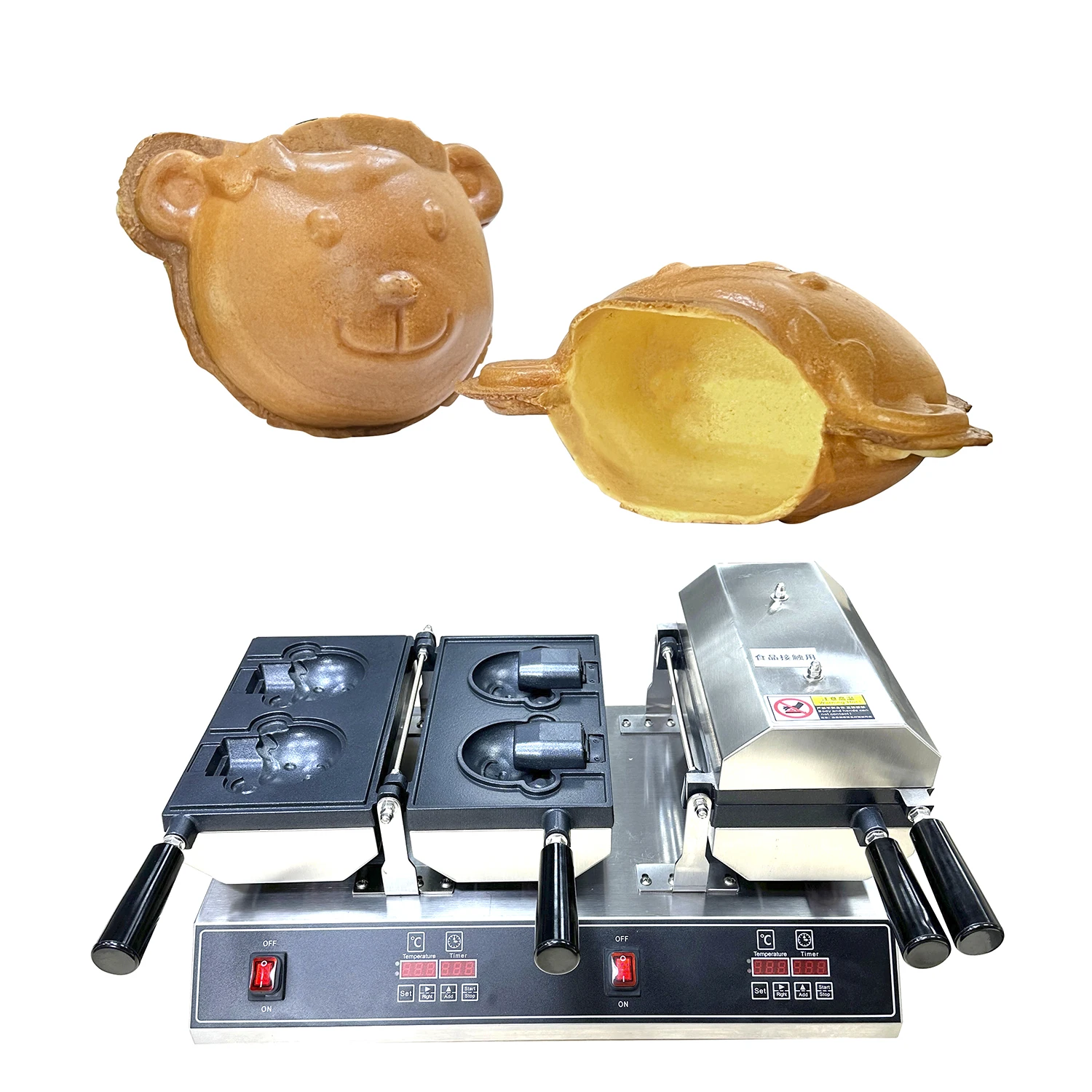 commercial machine for small business ideas Open Mouth Bear shape Taiyaki Ice Cream electric waffle maker Machine