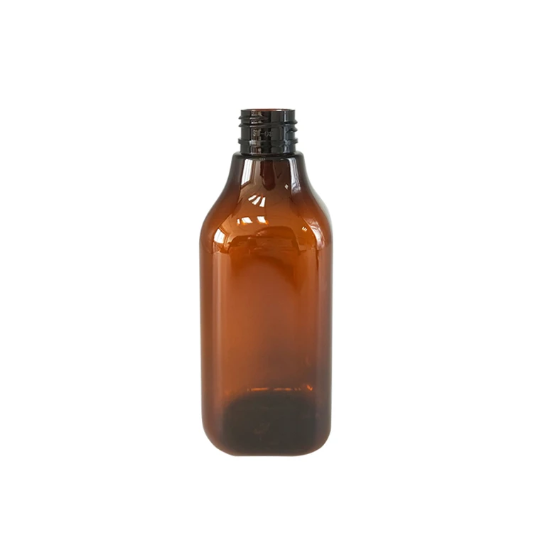 Hot Sale 200Ml Amber Pet Plastic Square Cosmetic Spray Pump Bottle With Plastic Spray