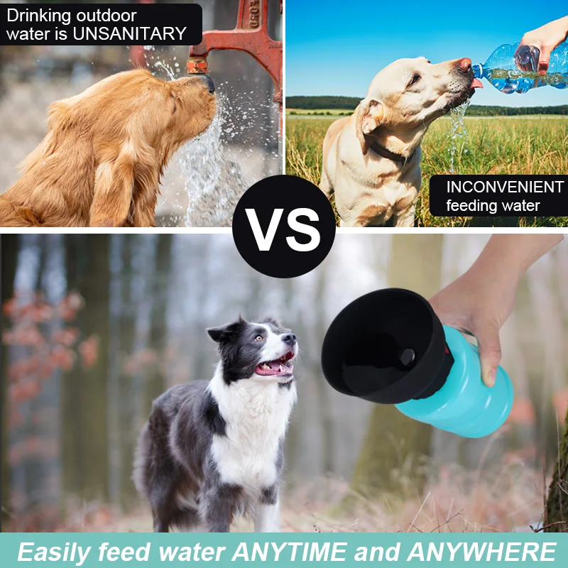 Amazon Top Seller New Design Outdoor Animal Feeding Drinking Cup Bowl Dog Travel Portable Pet Water Bottle for Dogs