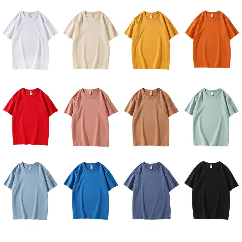 2022 New Custom Logo Women and Mens Loose Fit Heavyweight Short Sleeve Pocket T-shirt Crewneck Soft Graphic T-shirt Collection