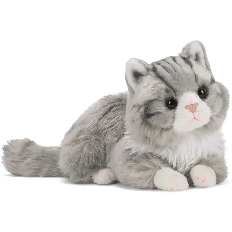 Soft Plush Stuffed Toy Wholesale Plush Animal Real Looking Lifelike Cats  kawaii Cats Stuffed Toys