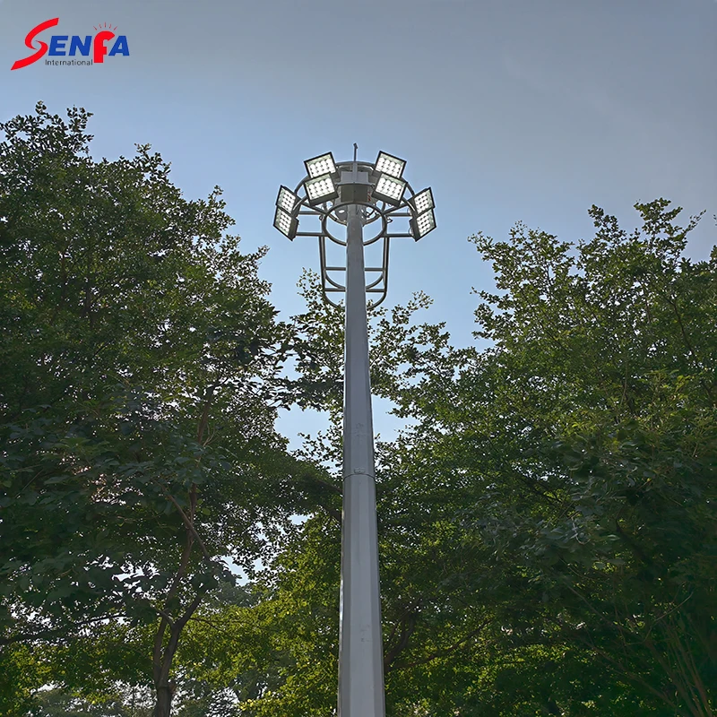 Hot sale LED high pole light municipal road lighting pole 6m 10m 15m community park basketball court light wholesale high mast