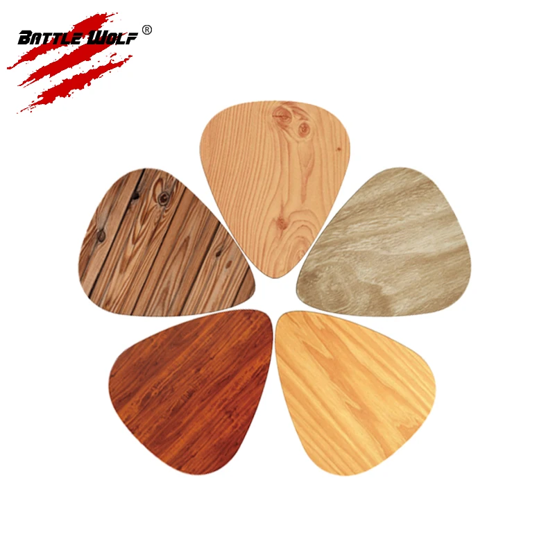 Color Printing Image Custom Celluloid Wood Guitar Pick