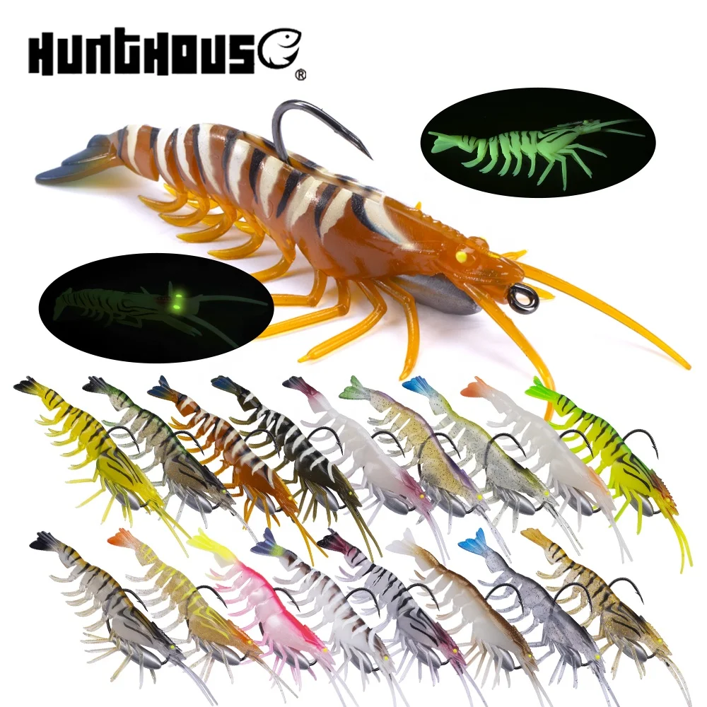 New Design UV 160mm 27.6g Swimbait With Jig Head Hook Fishing Soft Saltwater Flick Prawn Shrimp Lures
