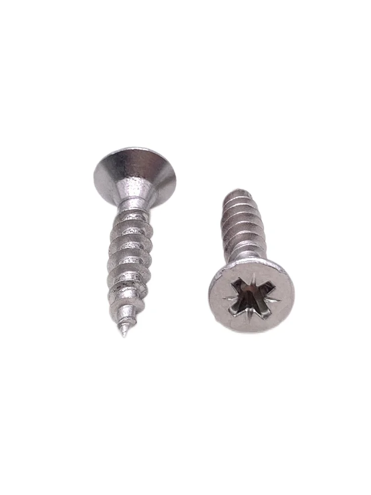 China Manufacturer Stainless Steel 304 316 Pozi  Flat Head  Chipboard Screw