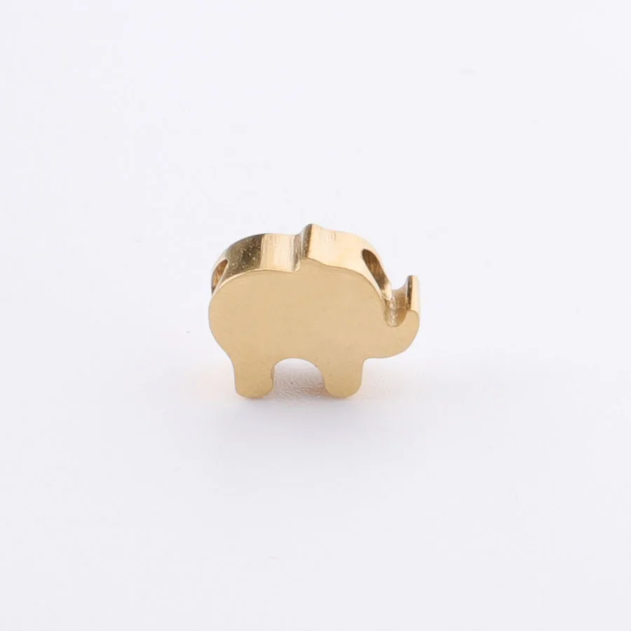 Rose Gold Laser-Capable Engraved  DIY Jewelry Pendant Making Accessories Blank Stainless Steel Animal Elephant Shape Charm Beads