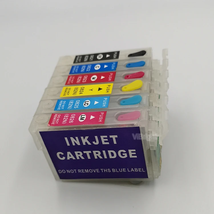 T0821N-6 Empty Refillable Ink Cartridge for Epson TX700/TX800/TX710W/TX650/TX810FW/TX820FWD/RX615/R270/R290/T50/T59/837  printer