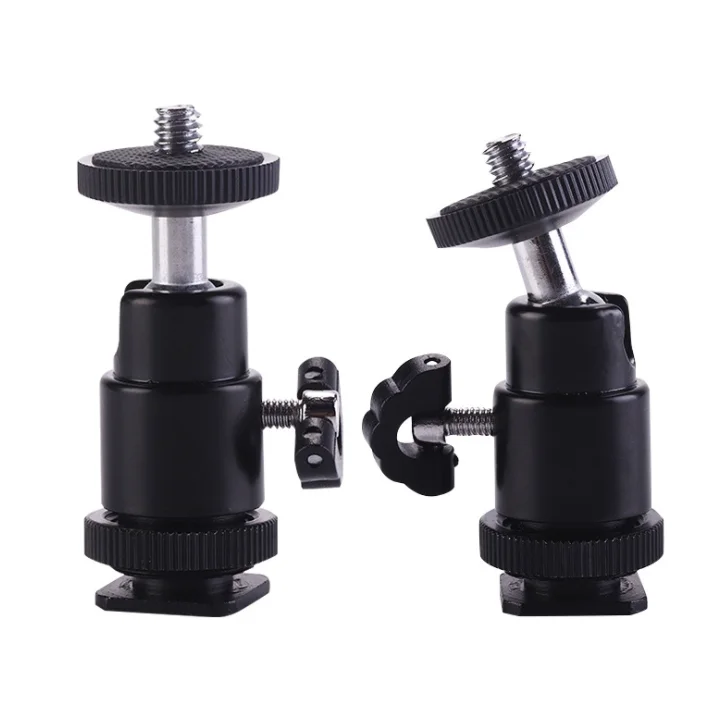 2021 Hot Sale Metallic Gimbal Ball Head with Hot Shoe Adapter Bracket for Tripod Phone Holder