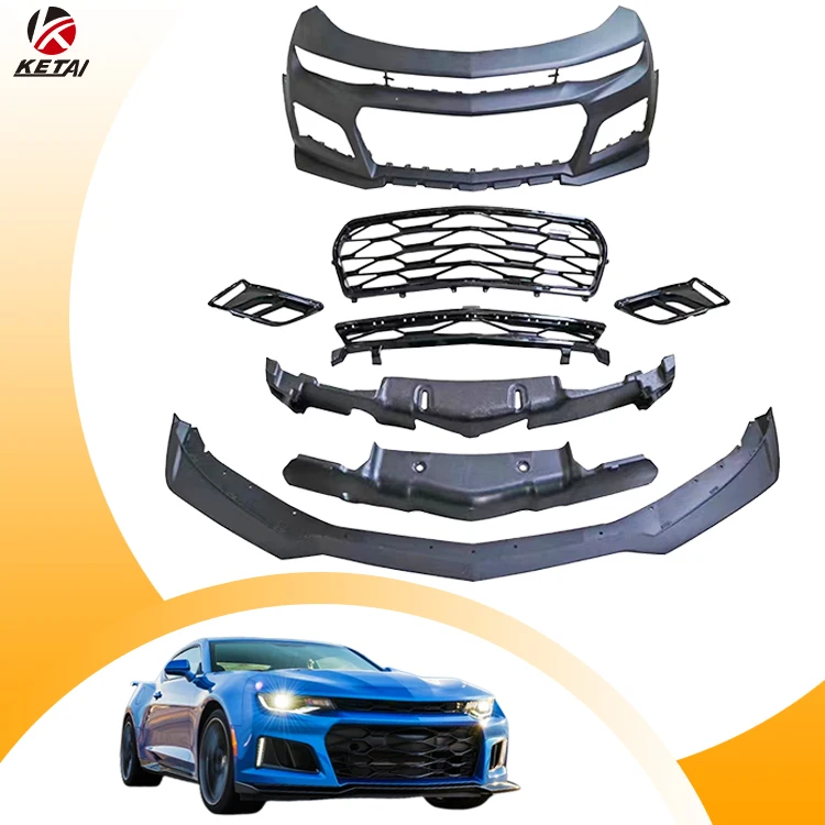 1LE ZL1 Style Body Kit Car Front Bumper Lip Rear Diffuser Side Skirt Spoiler For Chevrolet Camaro 2016-2018 5th