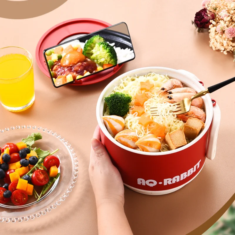 kitchen 1.6L chef pot for lazy non-stick hot pot student dormitory soup noodle pot mini skillet single electric multi cooker