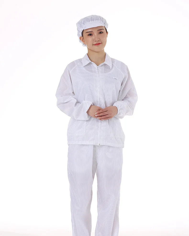 
Washable Dust Free Anti Static Cleanroom Jumpsuit Coverall ESD Garment For Pharmaceutical Industry 