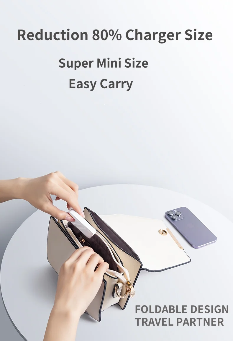 Thin flat travel chargers GaN PD20W USB C fast Charger PD Fast Charger with Foldable Plug Compatible with iPPhone cell phone pad