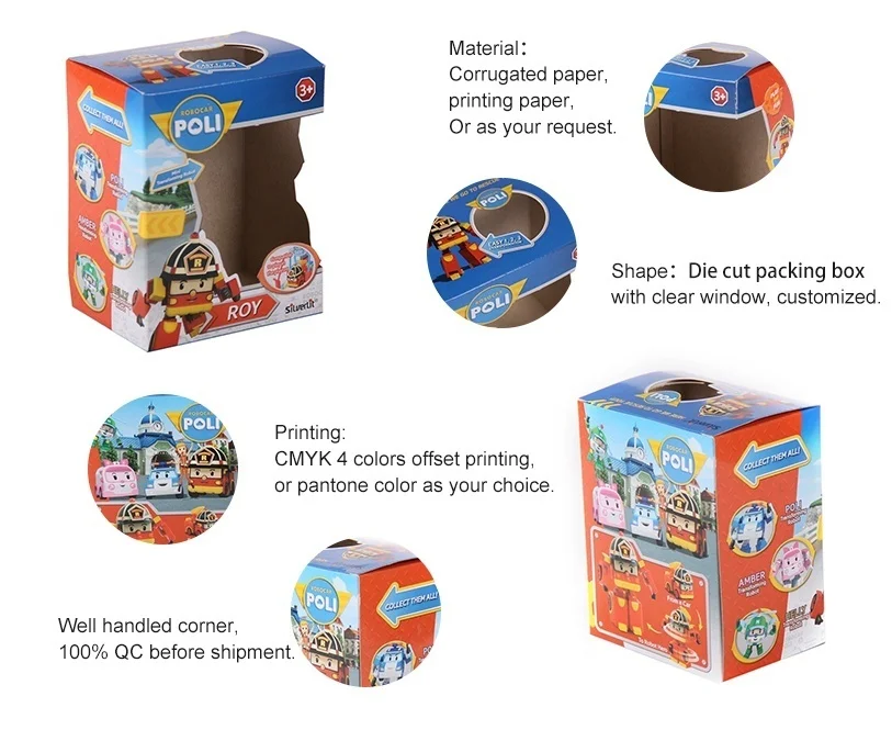 Eco Friendly Doll Packaging Paper Box For Dolls Shipping Corrugated Kids Toy Packaging Box Custom Log With PVC Clear Window