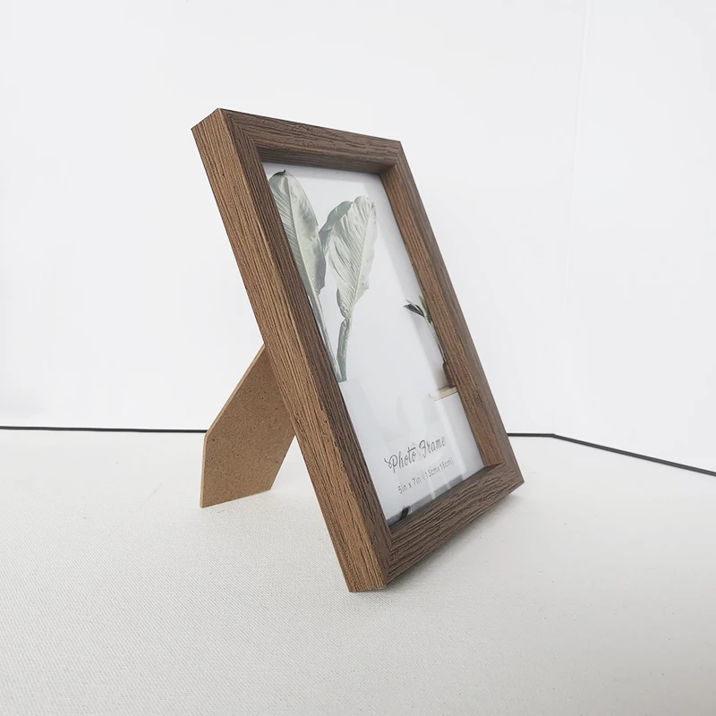Nordic Style 5x7 Handmade Natural Dark Brown Wood MDF Photo Frame