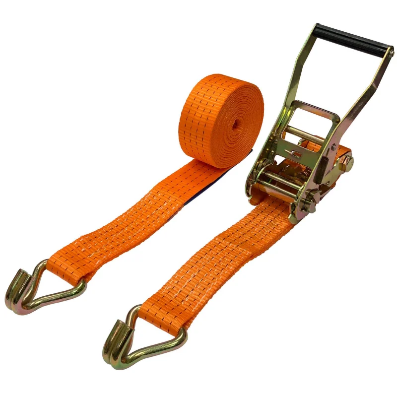 Professional Factory  2 Inch 50 mm  Polyester 4000kgs Double J Hook  Ratchet Tie Down Straps For Cargo Control