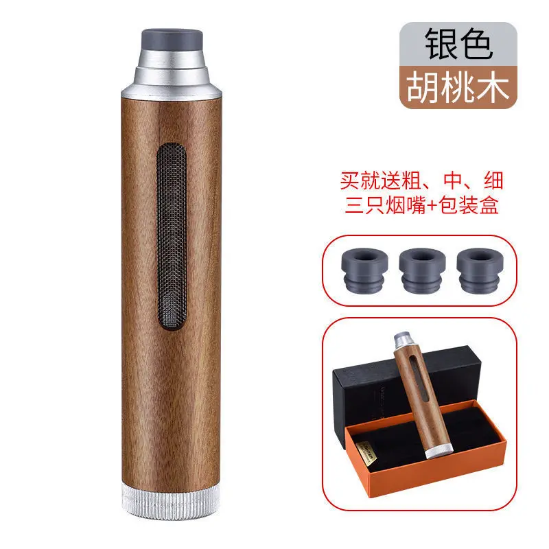 New Luxury custom logo big Ashtray Portable Smokeless Wooden Car Cigarette Handheld Ashtray with Gift Box