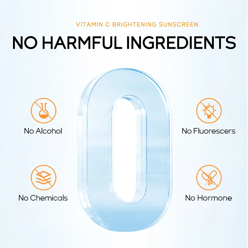 Private Label Summer SPF 50+ Sunscreen Whitening 100% Organic Vitamin C Face Sunscreen 50g