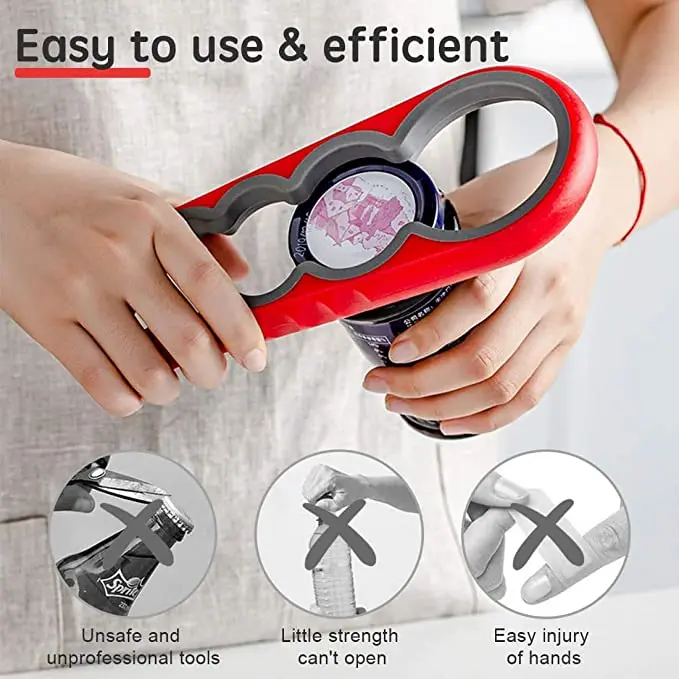 Kitchen Multifunctional Adjustable 4 in 1 Kitchen Lid Silicone Slip Jar Bottle Can Opener