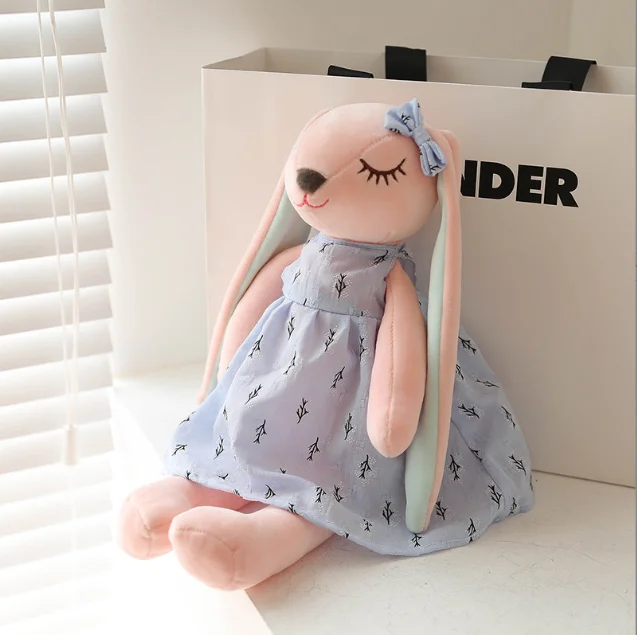 Flower skirt couple rabbit doll plush toy manufacturers wholesale super soft doll long ear rabbit gift doll pillow  girlfriend