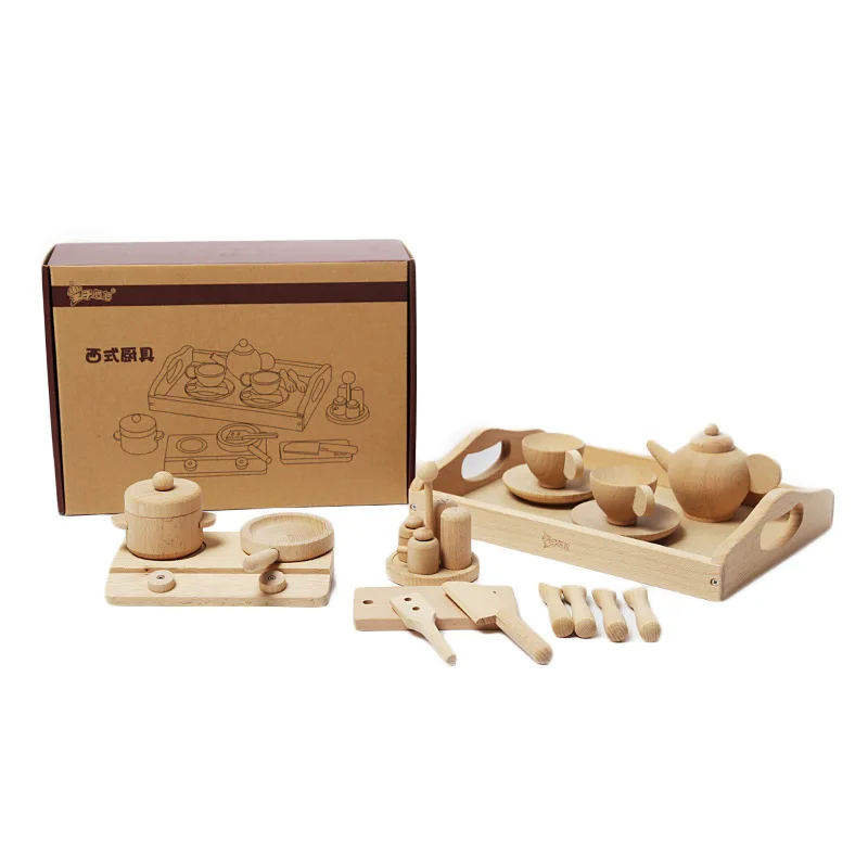 Kid Cooking Toys Kitchen Play Set Toys Child wooden Kitchen Toy Sets