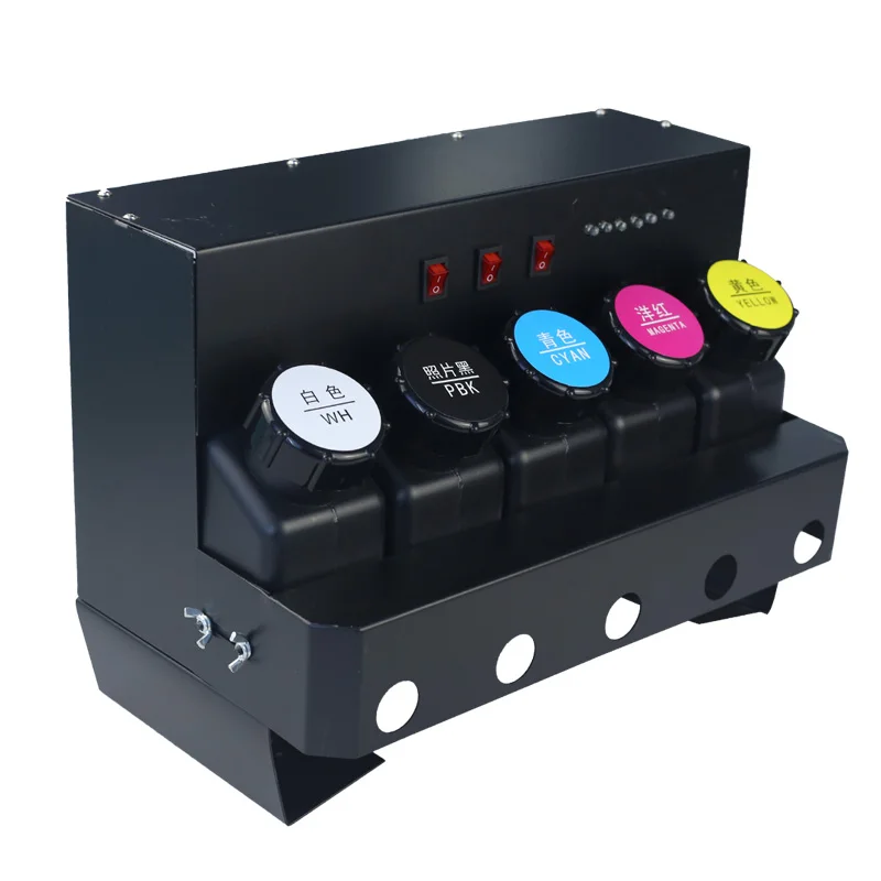 Letop High Capacity 1.5L CISS Sub Tank with Stirring Motor CMYK+White Ink for UV Printer