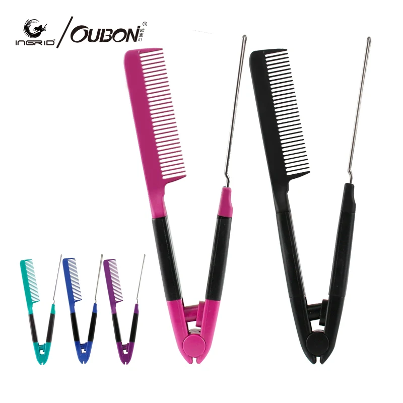 V Shape Folding Hairbrush Hair Straightener Comb Salon Hairdresser Barber Hair Cutting Comb Hair Brush Styling Tool 7014