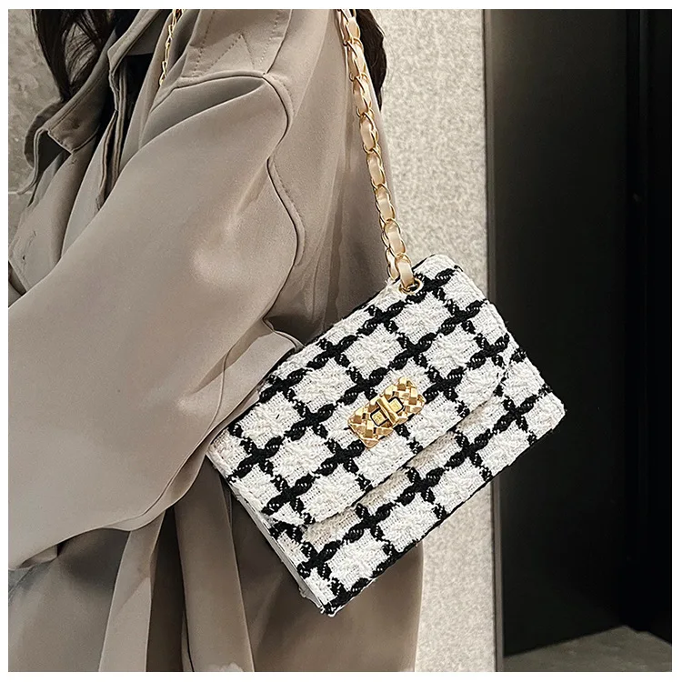 New Fashion Handbags Bolsa Para Dama Small Chain Shoulder Tweed Bags Luxury Brand Designer Women Cross body Bag
