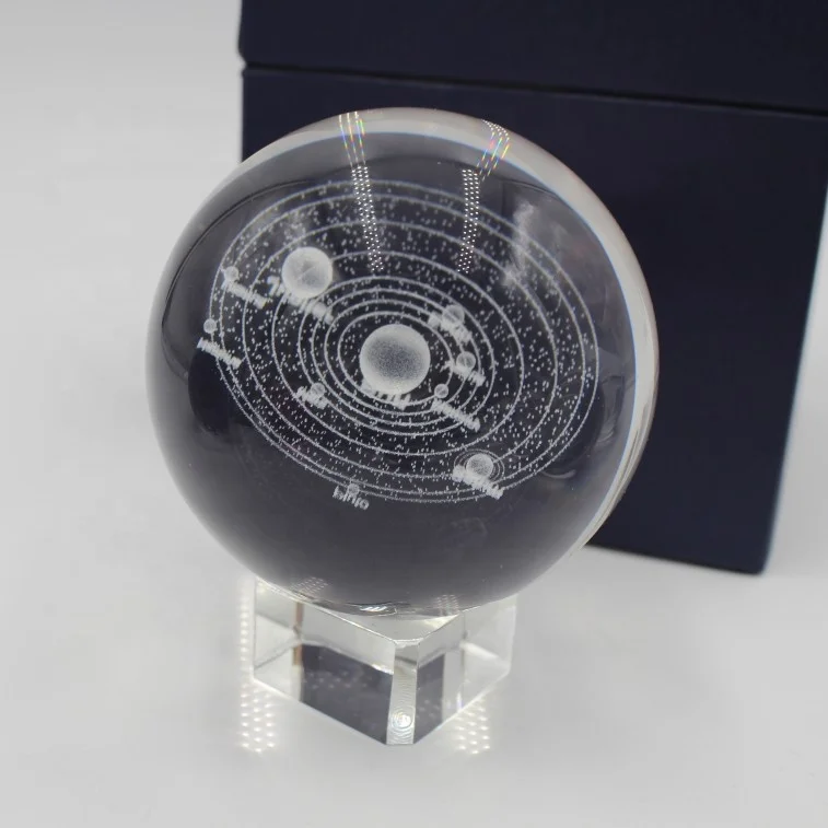 etched 50mm 80mm 100 mm k9 engraved laser crystal 3d ball for crystal gift