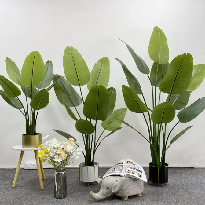 Artificial potted palm tree traveler banane tree decoration artificial Indoor Leaves Green Plant artificial plants banane tree