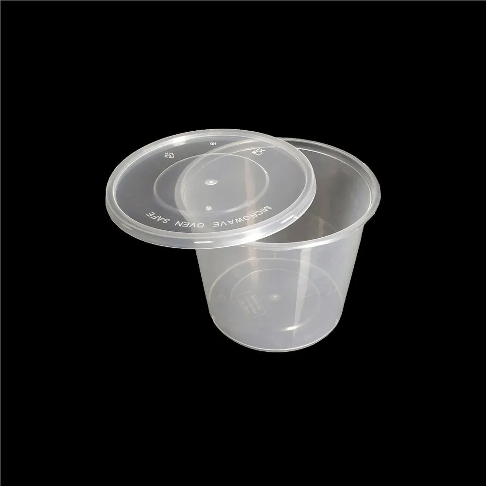 NEW Z 560ml / 20 oz round plastic disposable french onion soup bowls / storage buckets / food delivery containers with lids