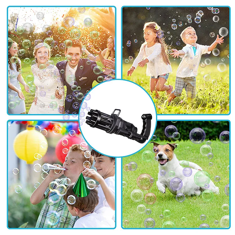 Agreat Bubble Toy Model Porous Automatic Electric 8 Hole Huge Amount Maker Cool Newly Outdoor Gift Boys Girls Gatling Bubble Gun