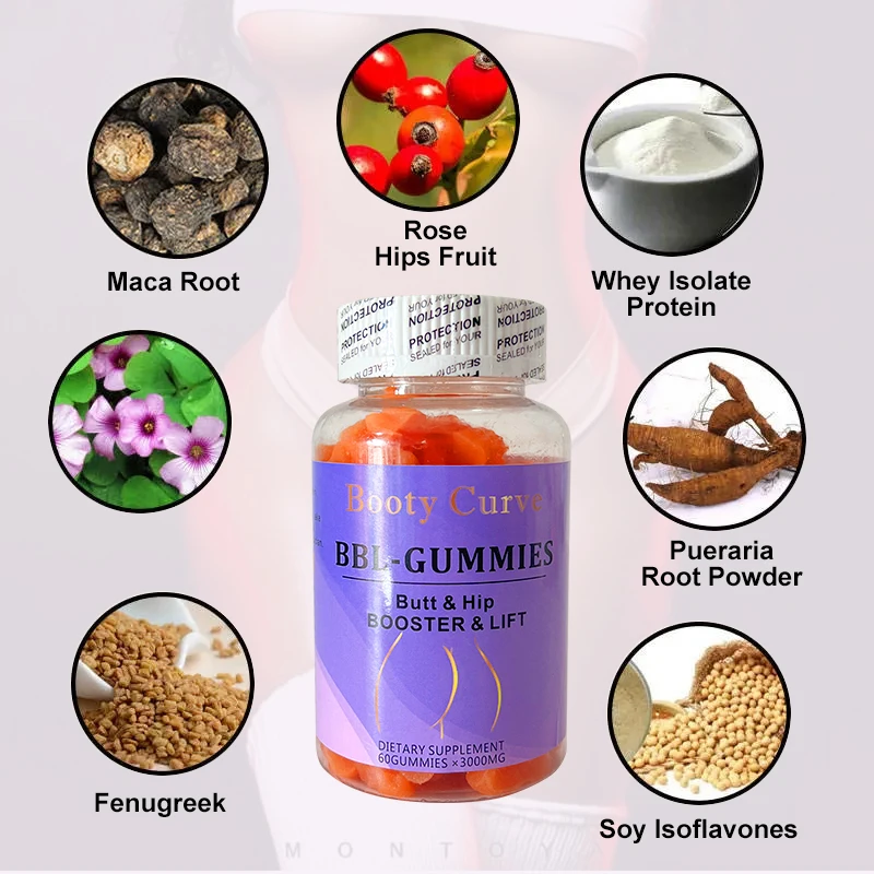 Частная марка OEM/ODM 100% Nature BBL-Gummies кривая задницы для увеличения ягодиц Gummies