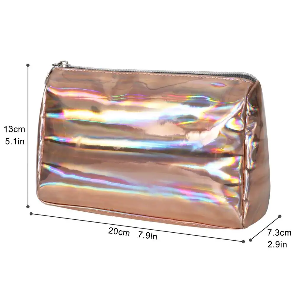 Factory Custom Fashion Champagne Large Capacity Travel Makeup Pouch with Handles Waterproof Toilet Bag Cosmetic Bags For Women