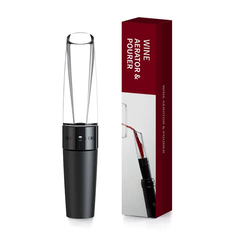 Custom Wholesale Silicone Portable Decanter Slow Measured Pour Bottles Opener Bar Glass Automatic Vacuum Wine Aerator Pourer