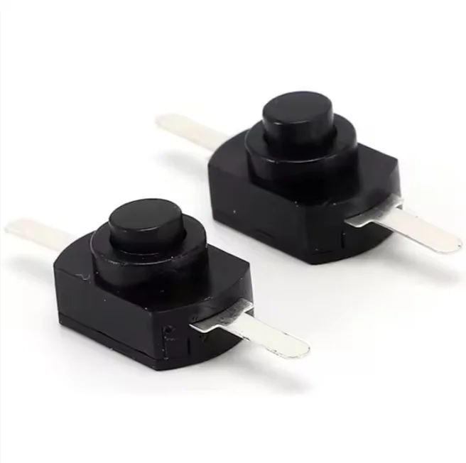 Пользовательские черный/белый 2 pin 30VDC 1A мини-кнопочный сенсорный двухконтактный выключатель фонарик