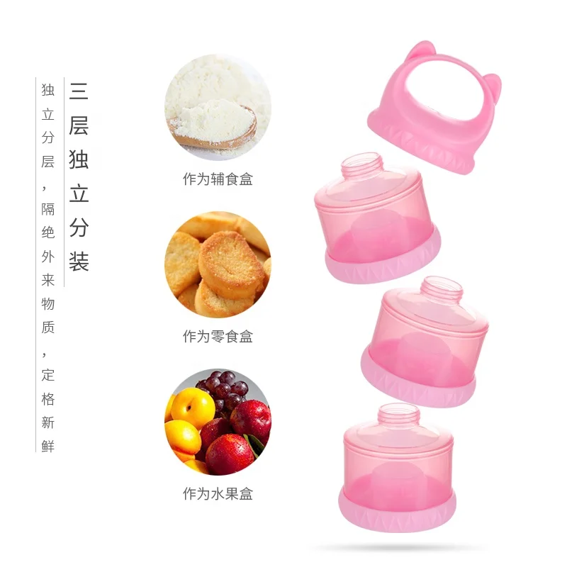 Baby Food Storage Box/Portable dispenser 3 Layered Milk Powder Container