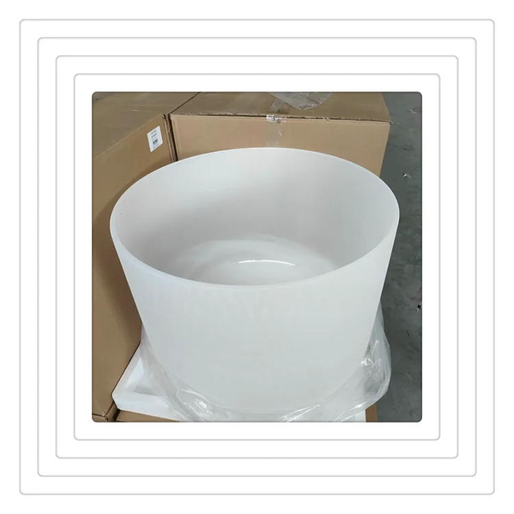 Поющая чаша из непрозрачного молочного хрусталя, 24 дюйма