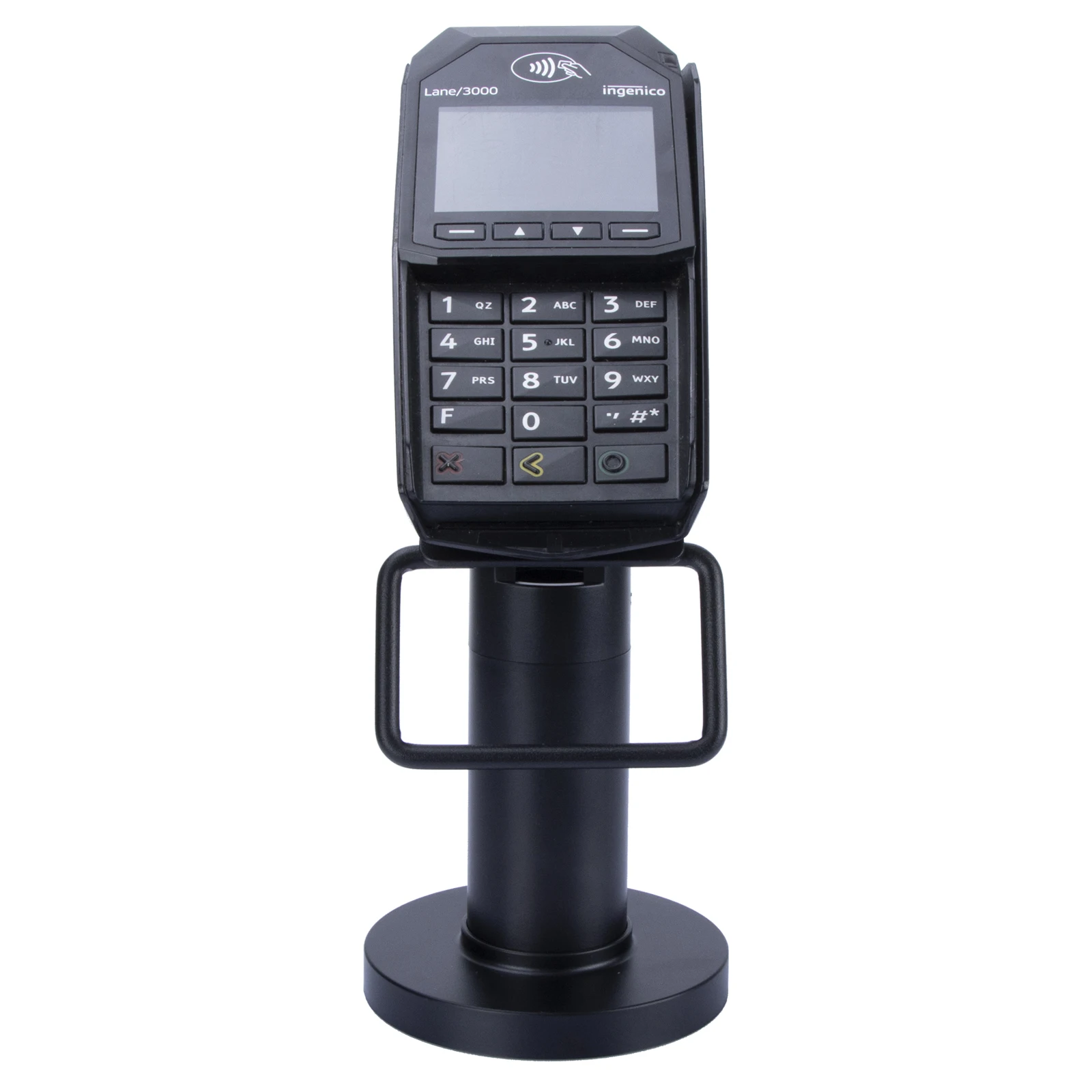 OEM anti-theft POS terminal stand with handle business credit card display stand for ingenico lane 3000/7000/8000