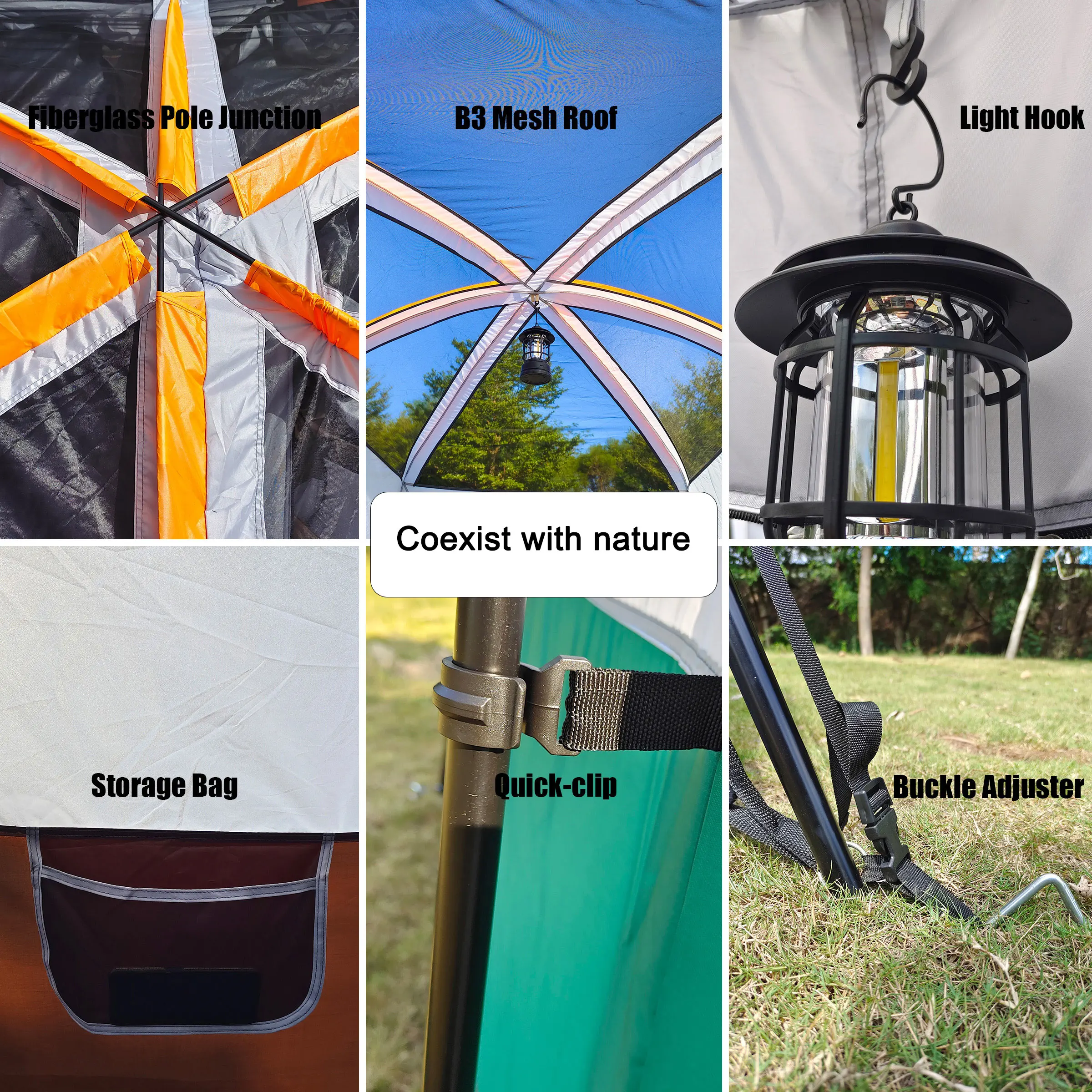 Manufacturer family luxury travel camping tent hot sale UV protection 2/4/6/8 person luxury outdoor tent