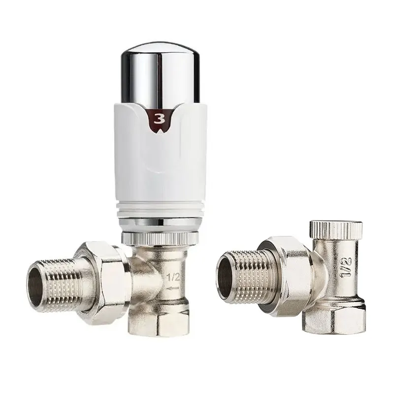New heating radiator parts nickel-plated angle thermostatic radiator lock guard valve