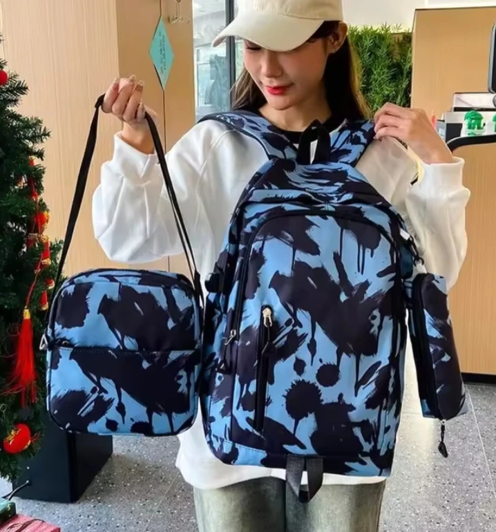 20-Inch Large Capacity Nylon Rolling Backpack Travel Luggage with Trolley Laptop Bag for School Use