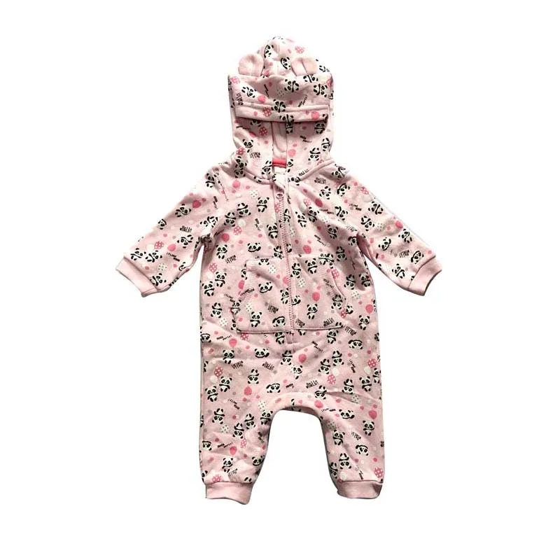 
Infant hooded one-piece printed climbing suit 
