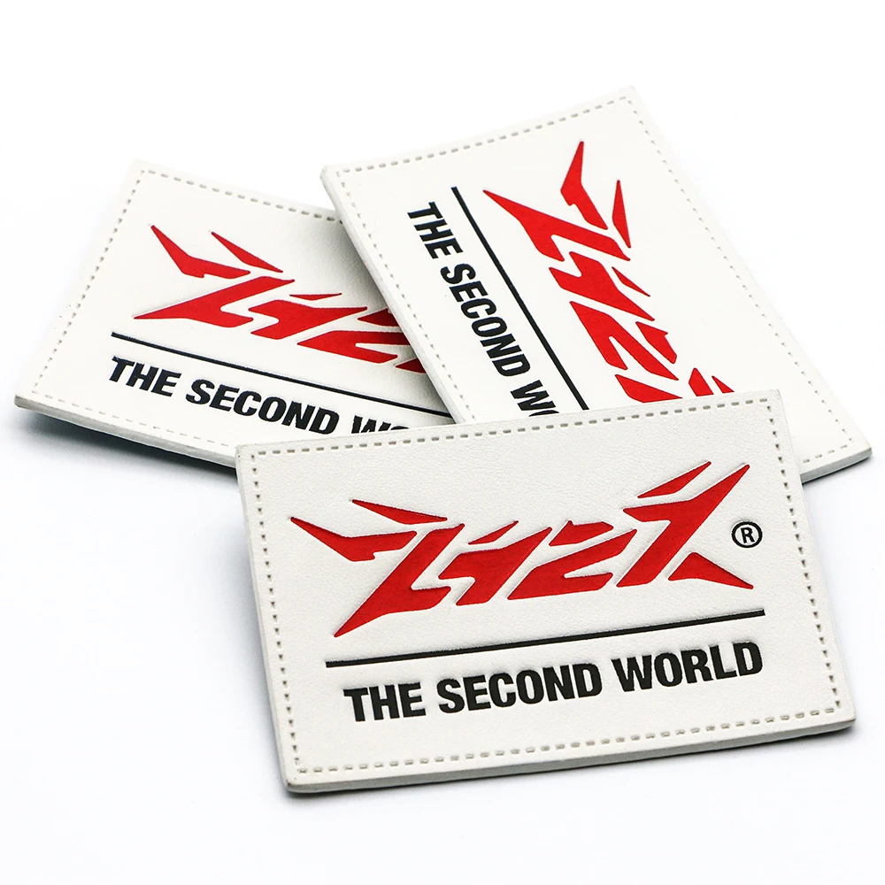 Wholesale Custom New Fashion Style Leather Patch Label, Making Brand Logo Sew on Hats Bags Pants Shoes