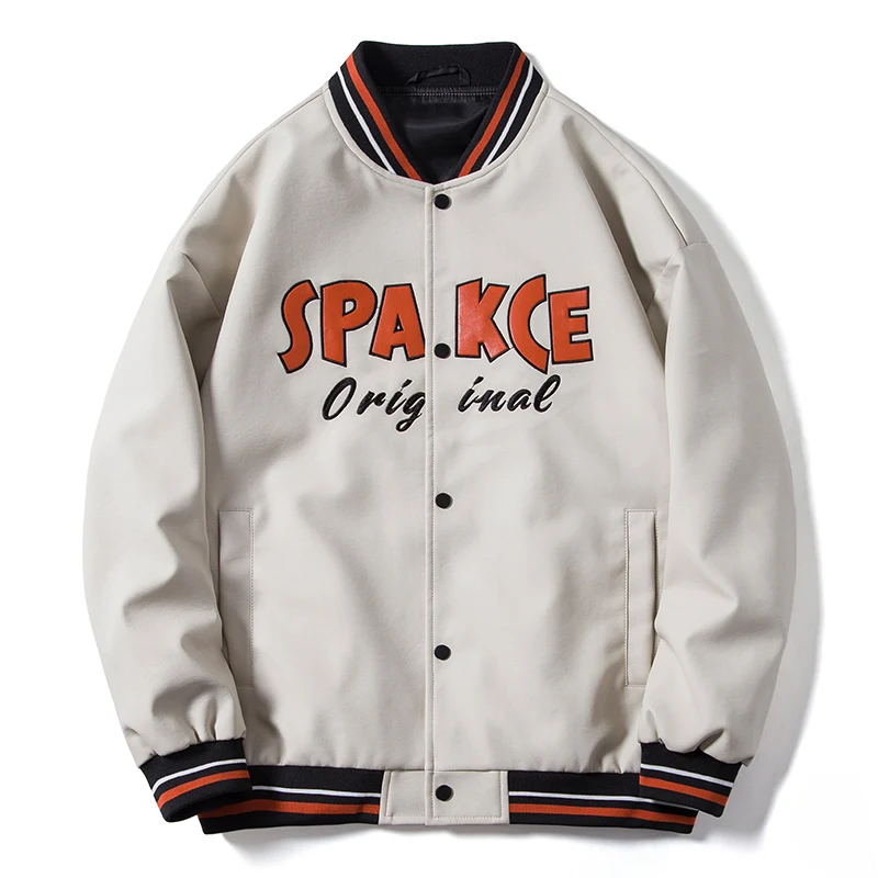 Custom Embroider Patched Logo Men Bomber Jacket Letterman Baseball Jackets For Men