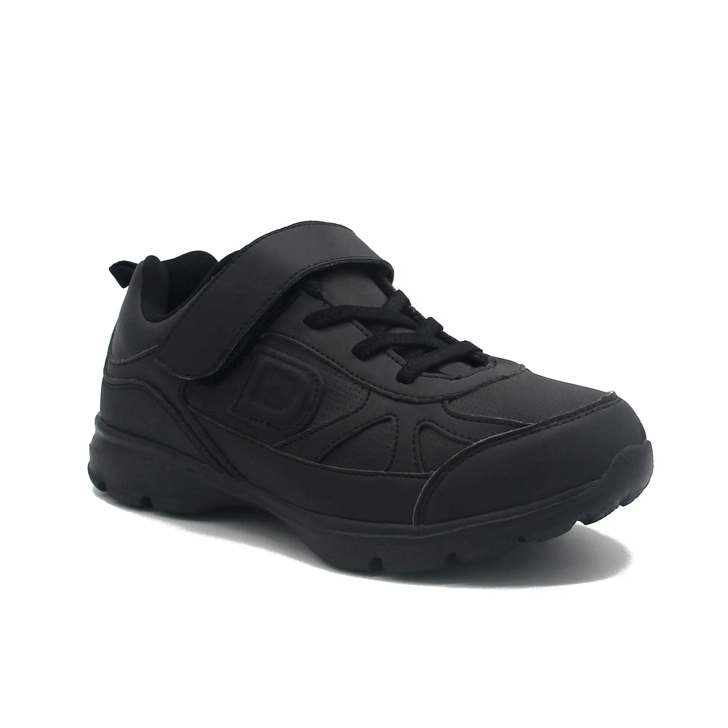 Light Weight Leather Snow Shoe Winter Black Shoes for Kids Boys