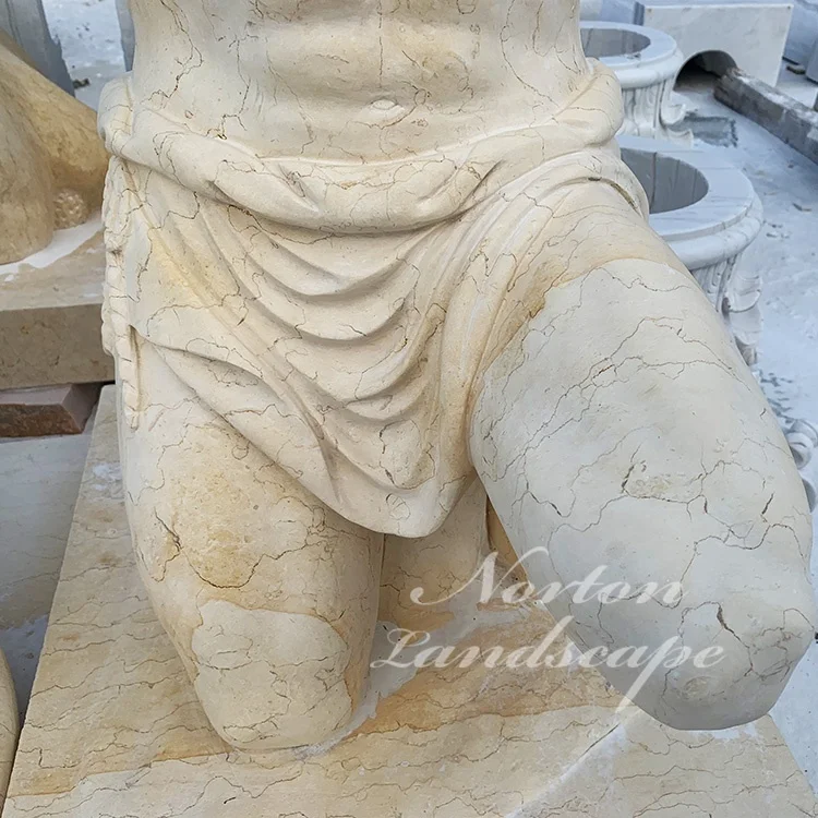 Уличное украшение для сада натуральная резьба по камню мрамор греческие боги атлас скульптура земли статуи