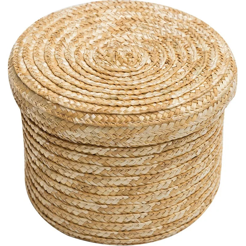 Natural Seagrass Woven  Decor  Rattan Corn Husk Moses  Fruit  Bowl Basket