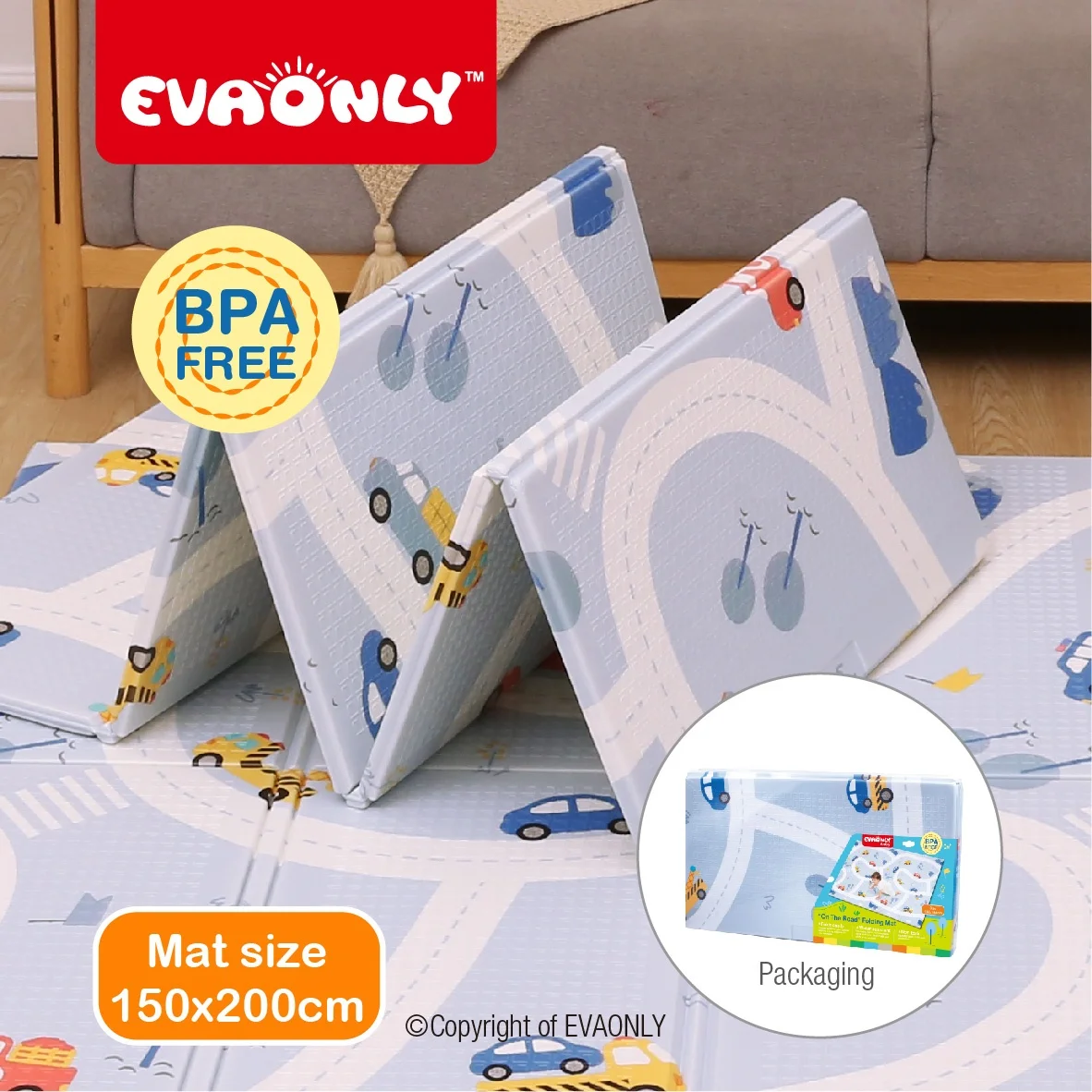 EVAONLY Folding Mat XPE Foam Non-Toxic play mat foldable play mats floor for baby