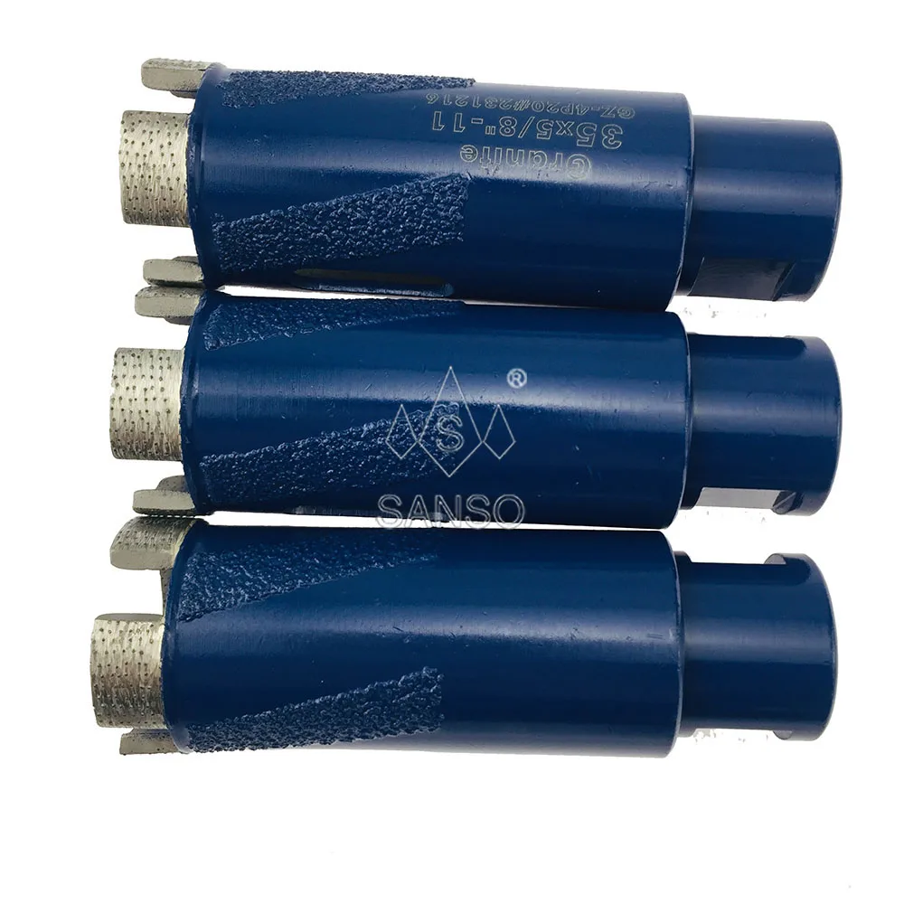 Sanso 1-3/8 inch vacuum brazed arix segmented diamond core drill bits for dry cutting granite